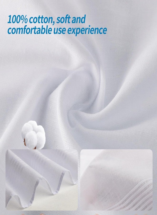 Bolsdoic Men's Handkerchiefs 100% Soft Cotton 12-Pack, Classic White Hankies,Breathable and Reusable Handkerchiefs for Men - Image 3